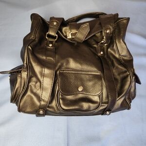 Black Slouchy Shoulder Bag with silver Hardware